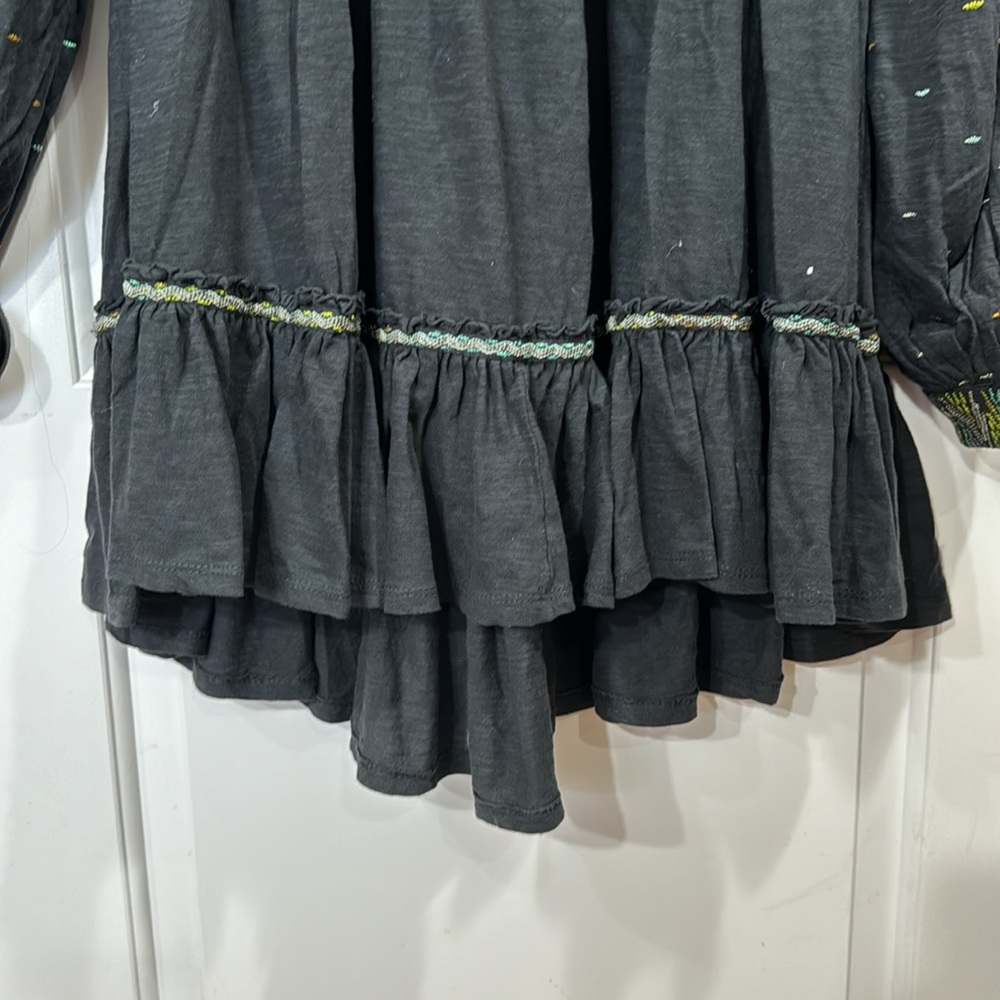 FREE PEOPLE MUCH LOVE EMBROIDERED COTTON TUNIC TOP - Picture 8 of 11